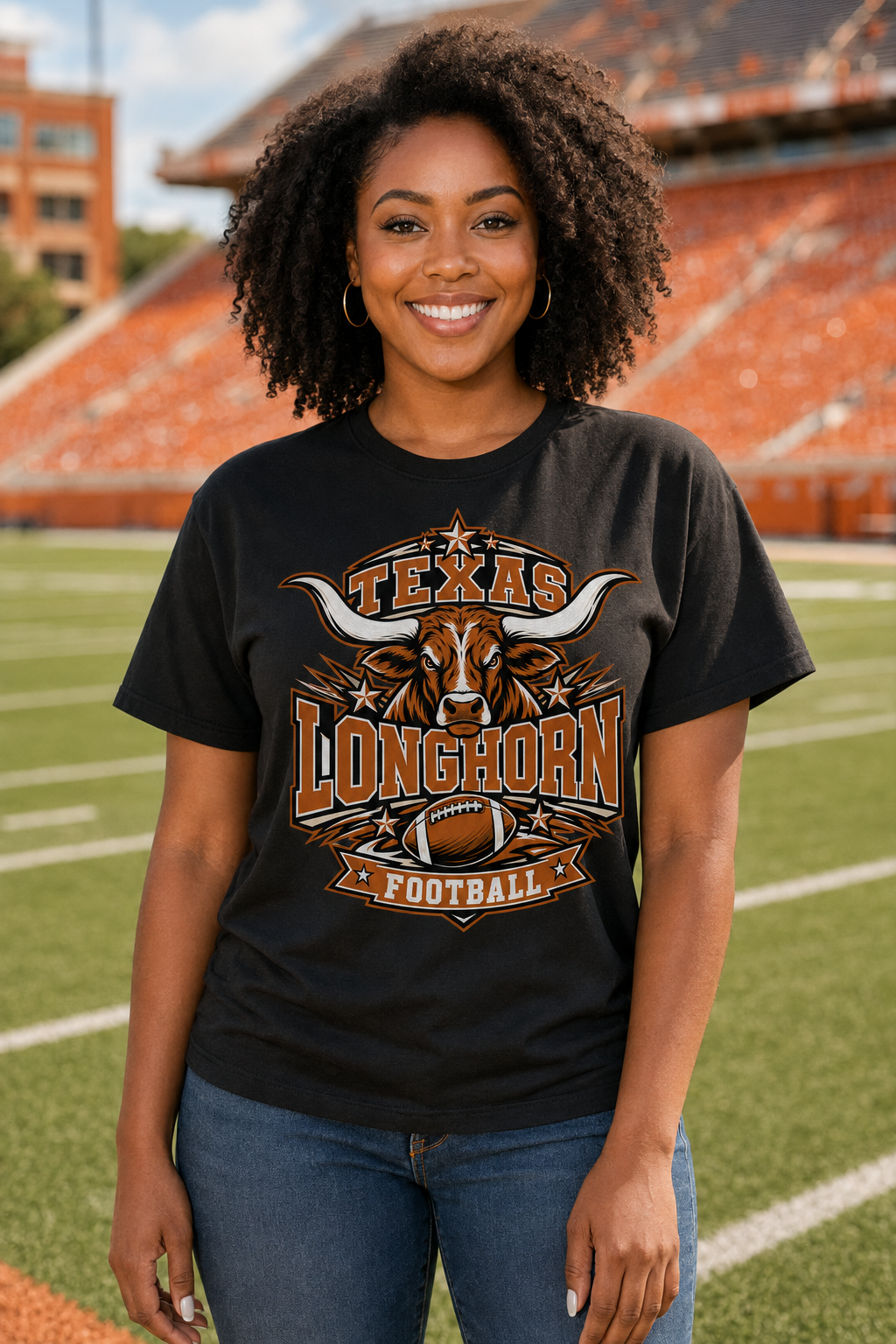 Texas Longhorn Football Shirt | Burnt Orange Game Day Tee | Texas Football Fan Shirt